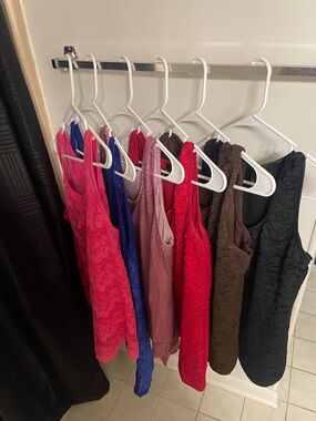 Mixed Lace & Textured Tank Tops - Multi Color Set